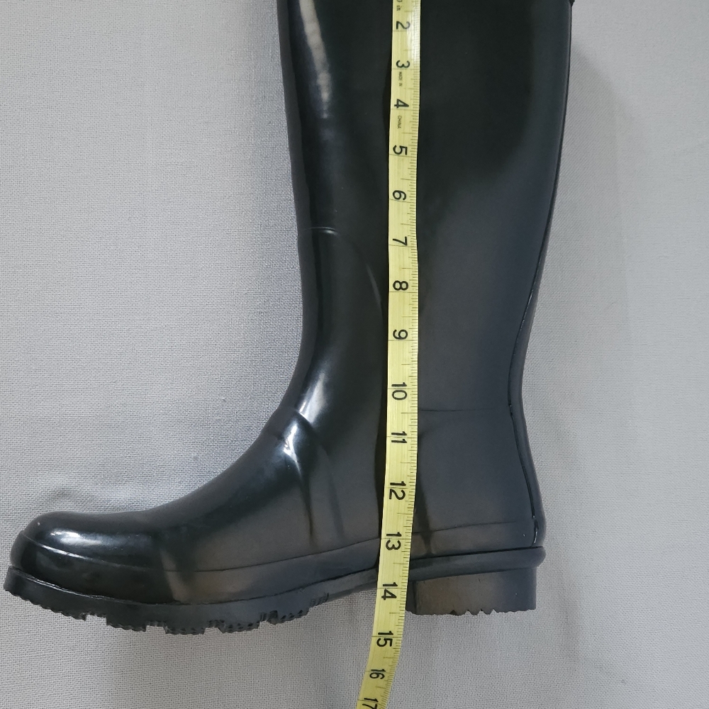 Nomad Womens Black Tall Rain Boots 11 Waterproof Rubber Pull-On with Buckle - Picture 10 of 11